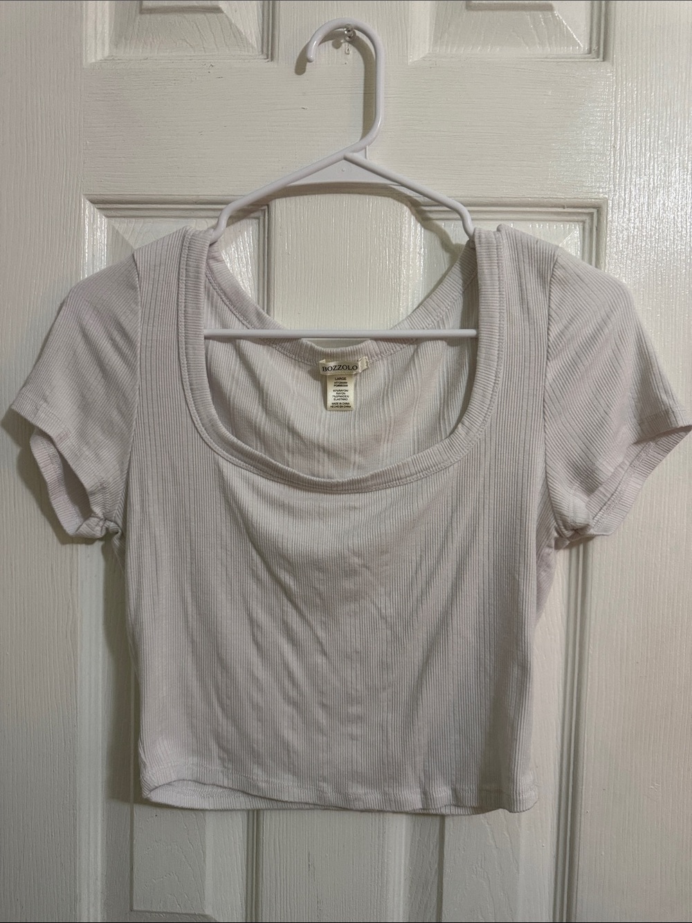 Bozzolo Light Lavender Ribbed Scoop Neck Crop Top